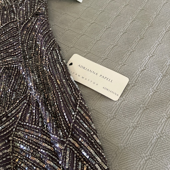 Beaded Halter Column Gown - Picture 2 of 4